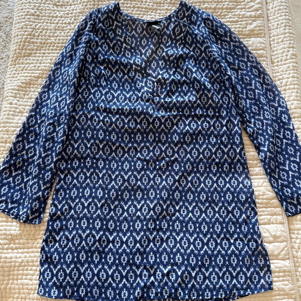 Cover 2 Cover Swim Cover-Up Size Small Blue and White